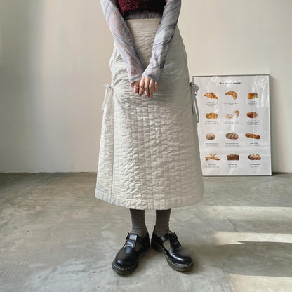 現貨 SK150 Padding Ribbon Skirt - Ivory