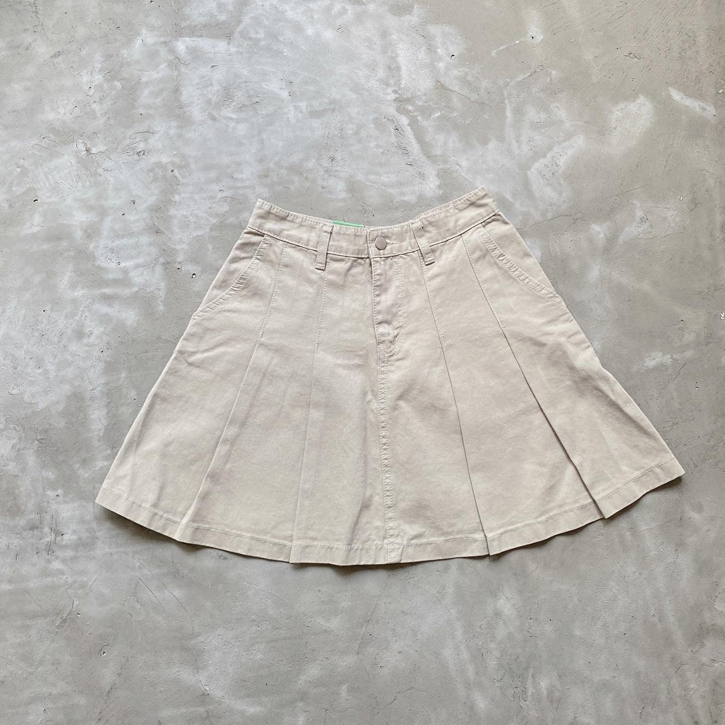 現貨 SK138 Pleated Skirt - Khaki