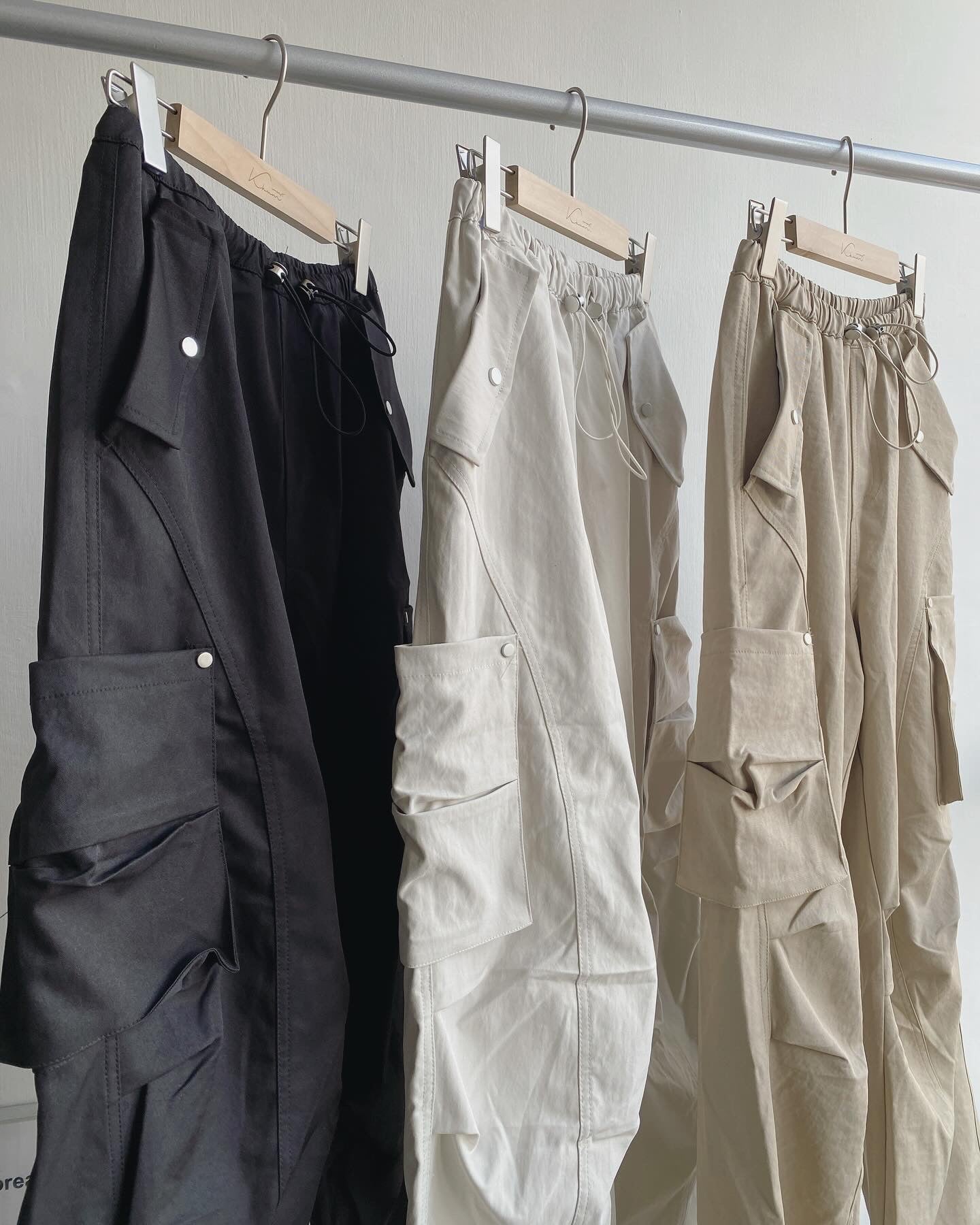 PT066 Pocket Cargo Pants - Ivory | Beige | Black