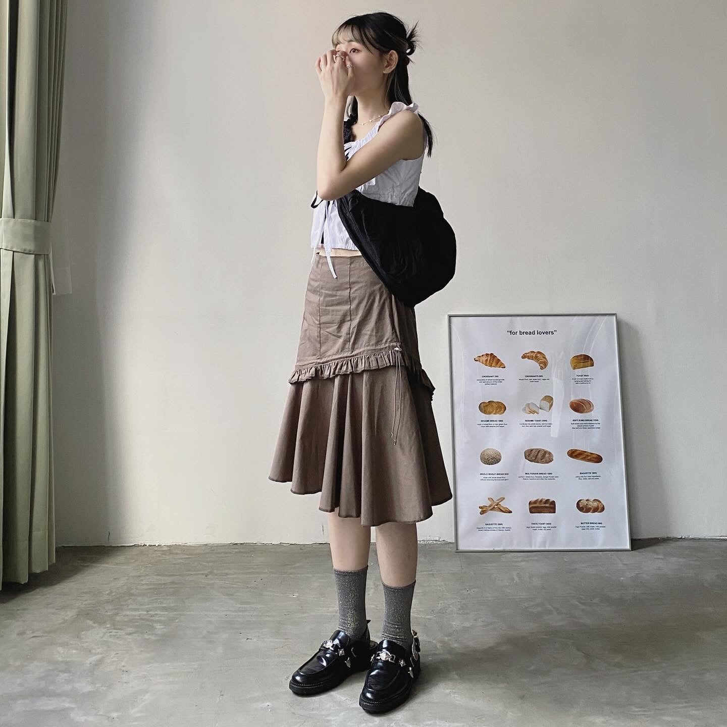 現貨 SK169 Irregular Ruffle Skirt - Brown | Black