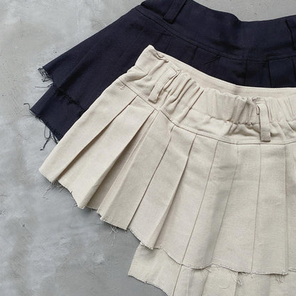 現貨 SK163 Irregular Pleated Skirt - Beige | Black