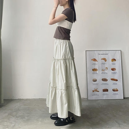 現貨 SK159 Ruffle Cake Skirt - Gray | Black | White