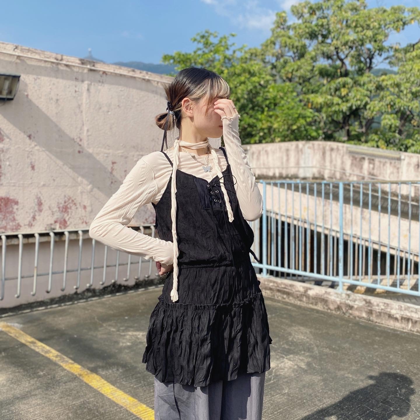 現貨 TP268 V-Neck 2Way Top - Ivory