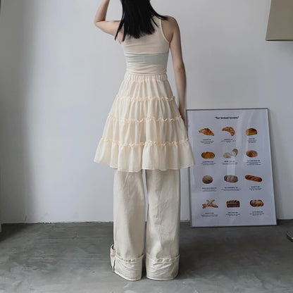 現貨 SK164 Ruffle Sheer Skirt - White | Cream | Black