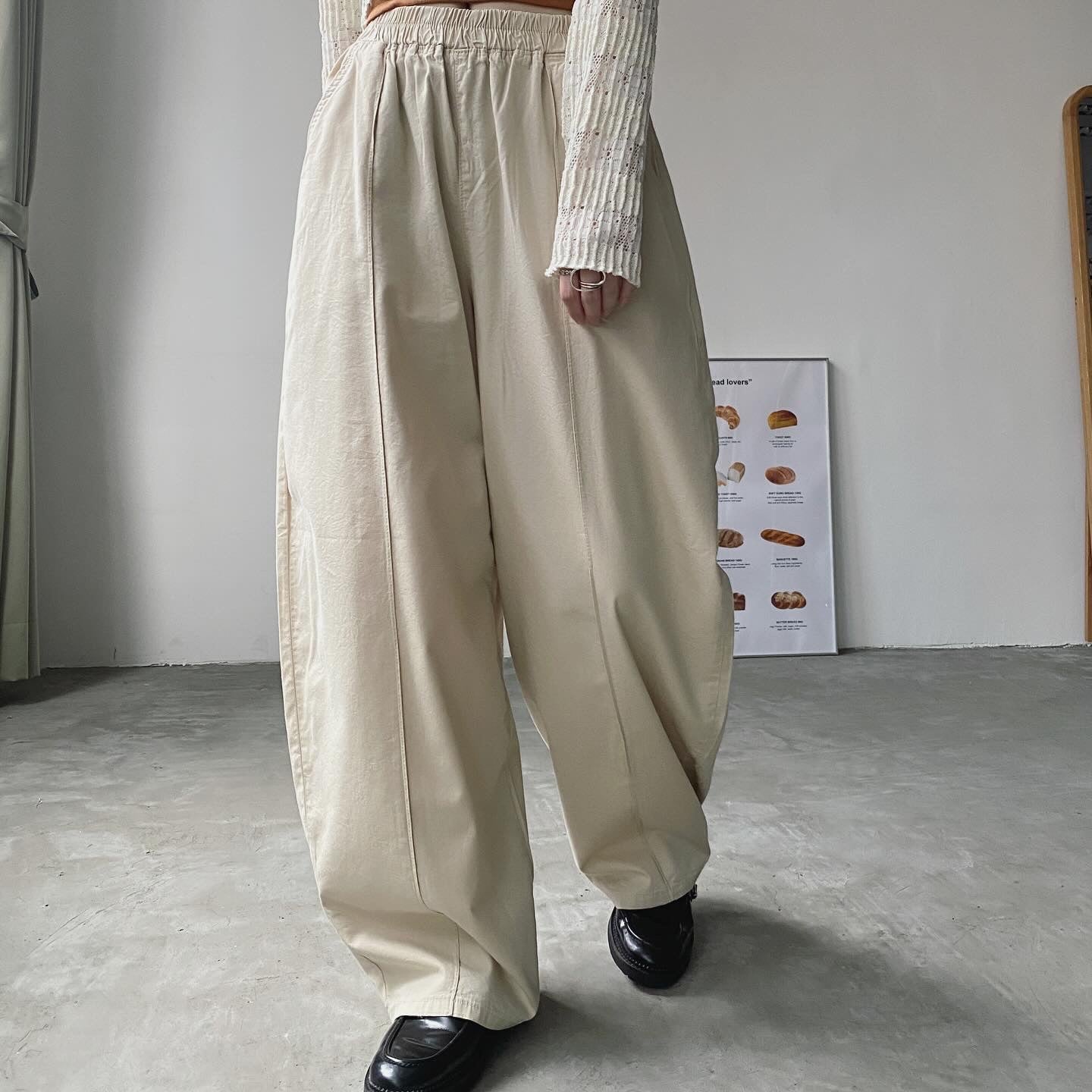 現貨 PT064 Balloon Pants - Ivory | Charcoal