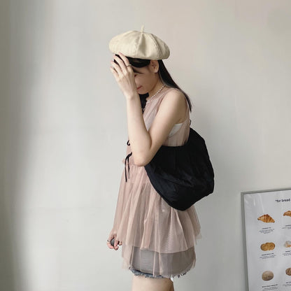 BG027 2way Hobo Bag - Gray | White | Black