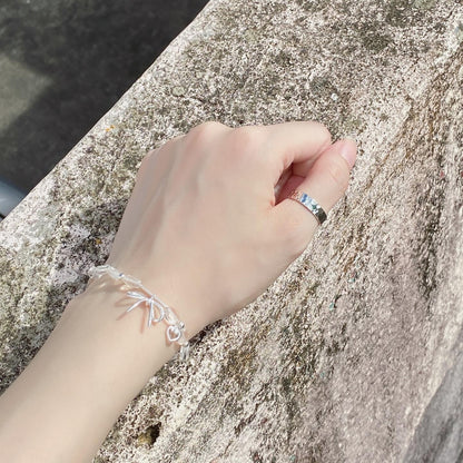 KA284 S925 Ribbon Crystal Bracelet (Thin)