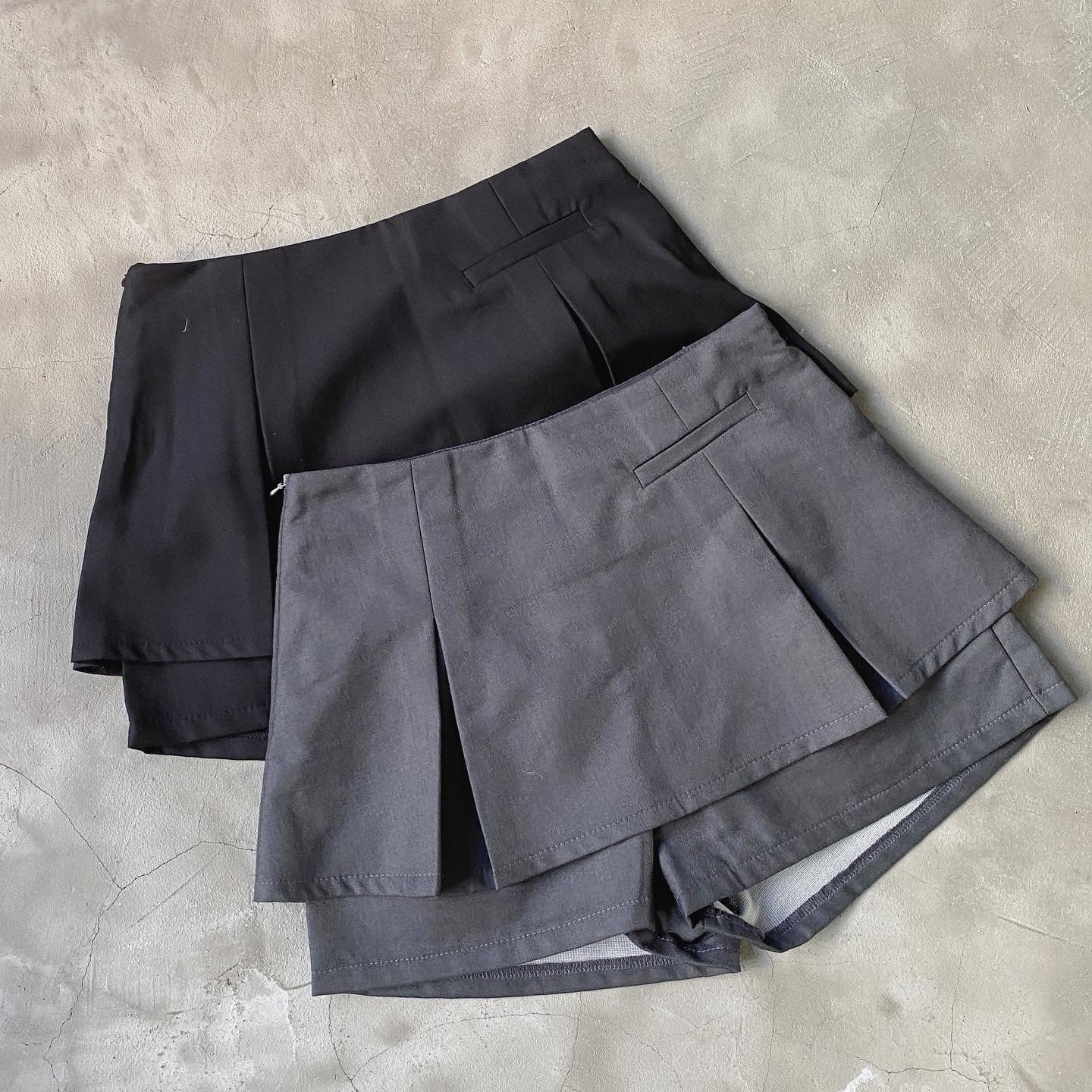 現貨 SK149 Box Pleat Skirt - Black