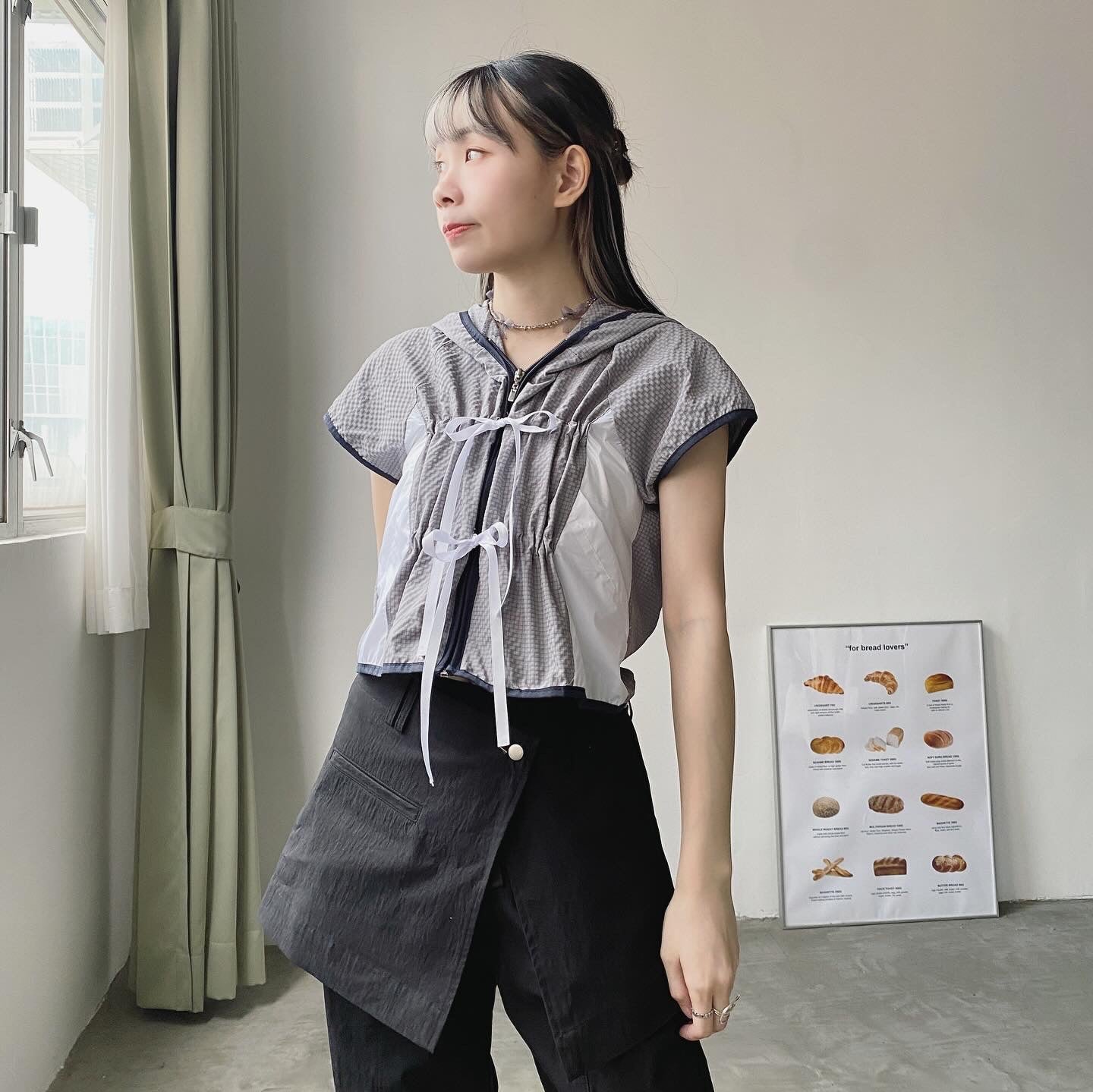 TP468 Flying Shirring Ribbon Jumper - Gray | Beige