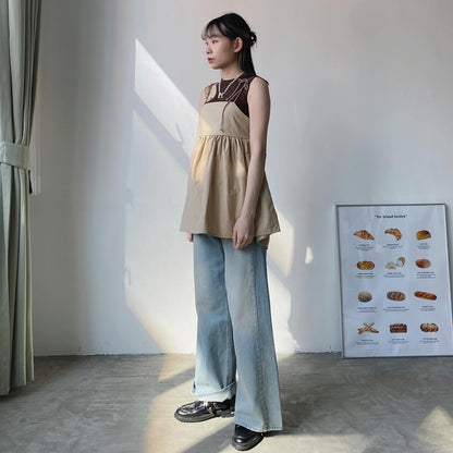 現貨 VT204 Ribbon Sleeveless - Beige | Blue