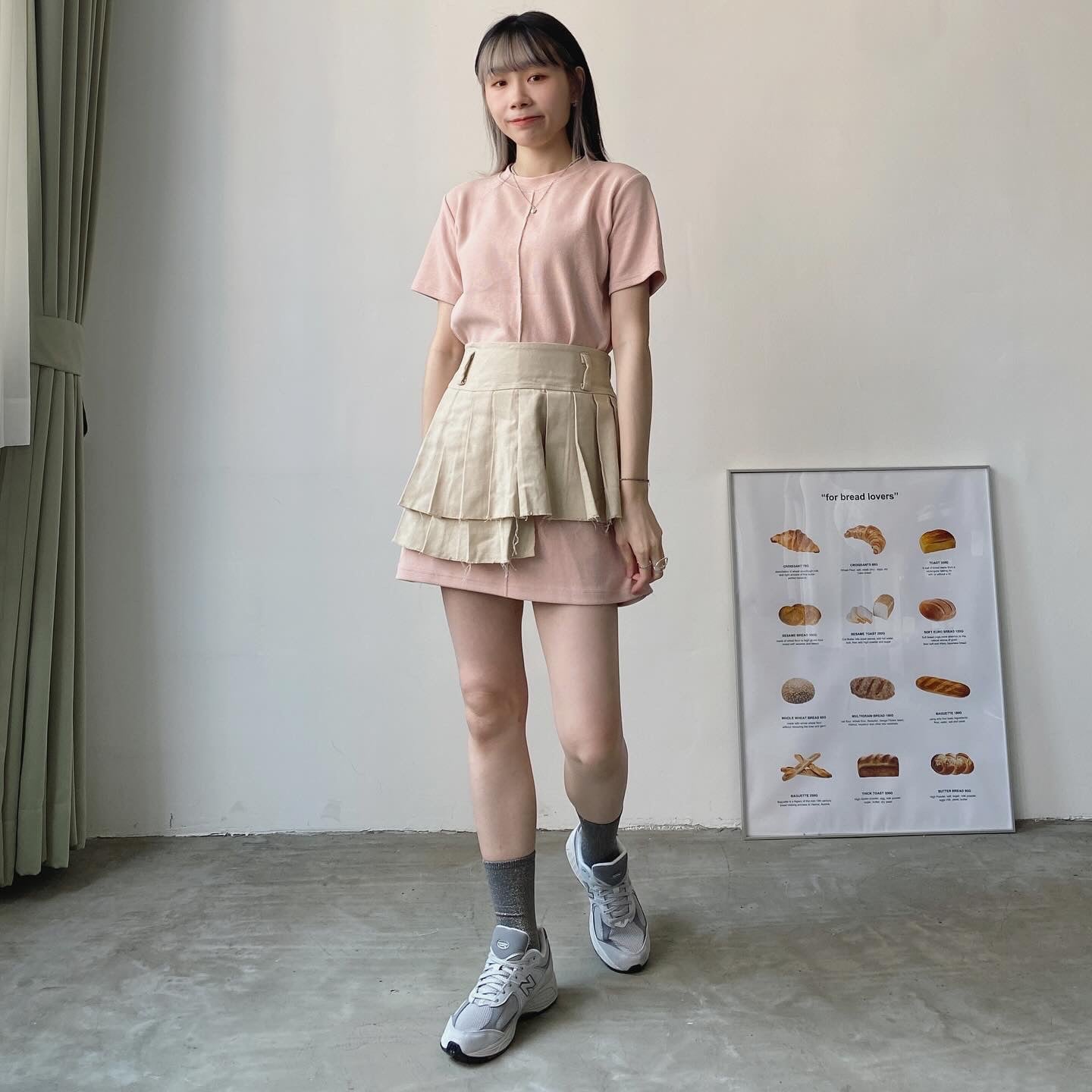 現貨 SK163 Irregular Pleated Skirt - Beige | Black