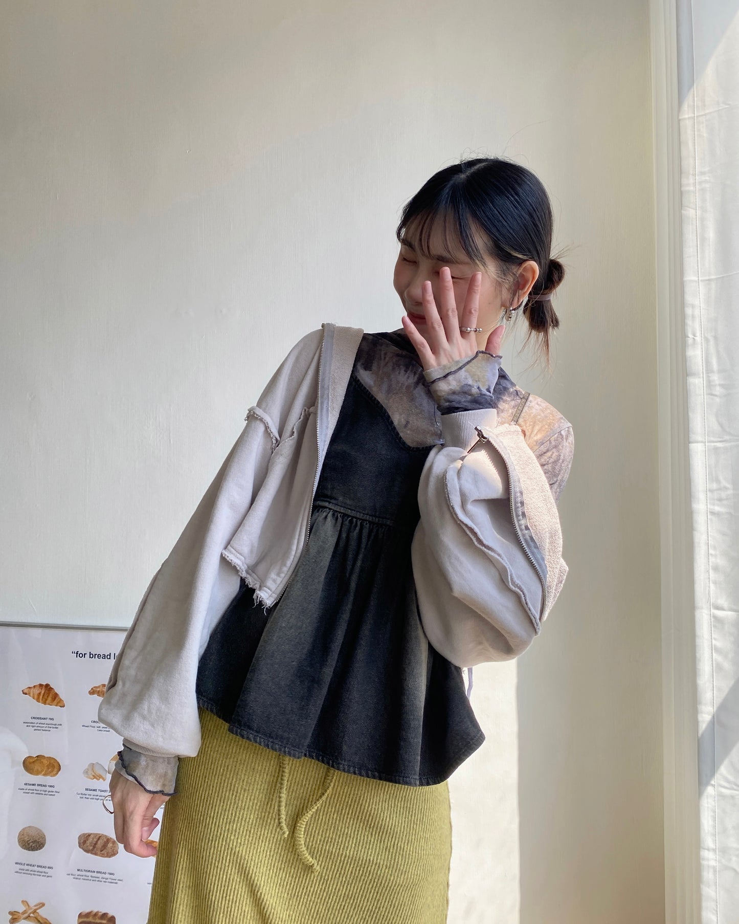 TP484 Tie-Dye Turtleneck top - Gray | Brown