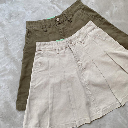 現貨 SK138 Pleated Skirt - Khaki