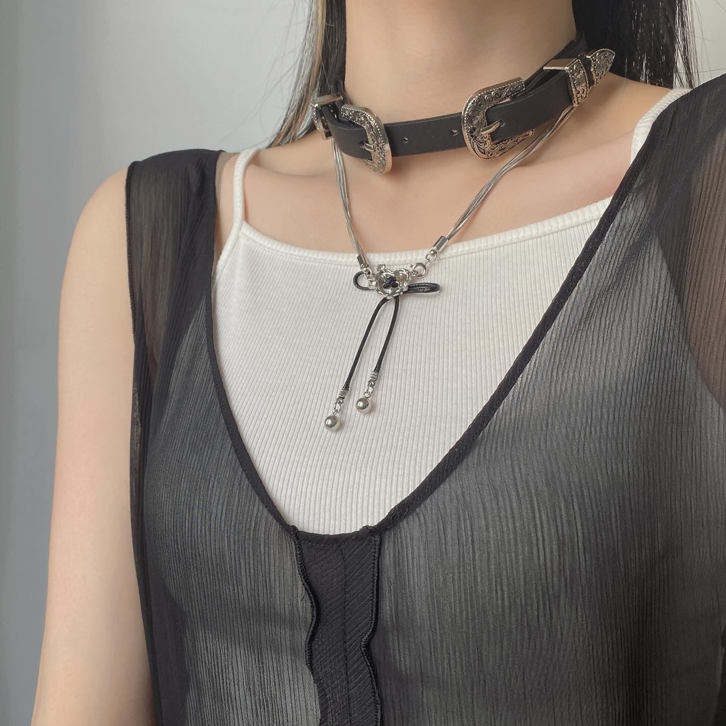 KA285 PU Leather Choker