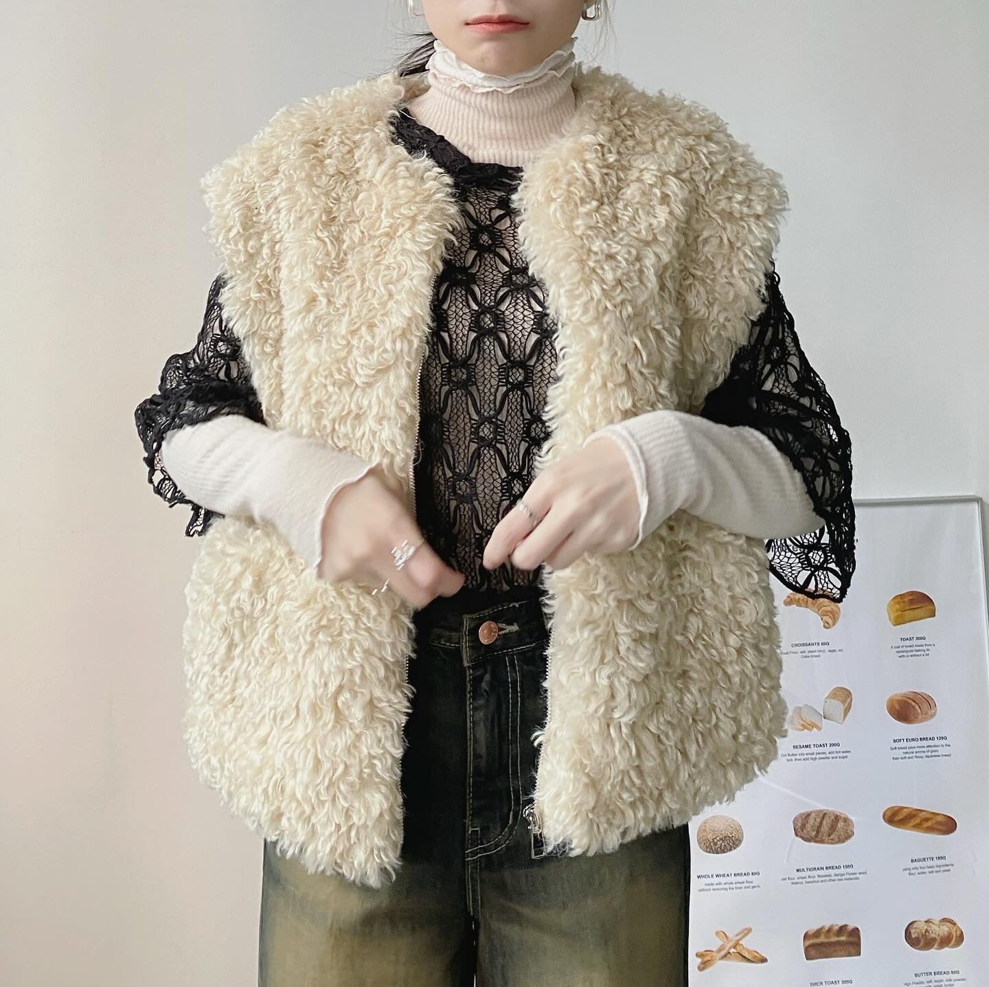 現貨 VT189 Teddy Bear Vest Coat - Beige