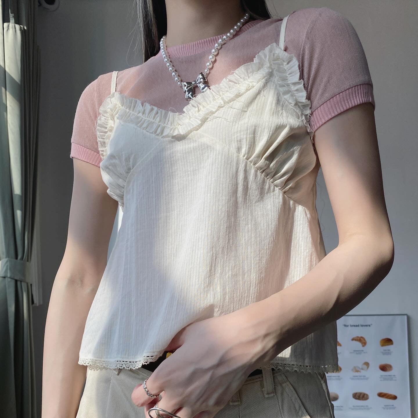 現貨 TP461 Sweet Sheer Top - Pink | White | Green