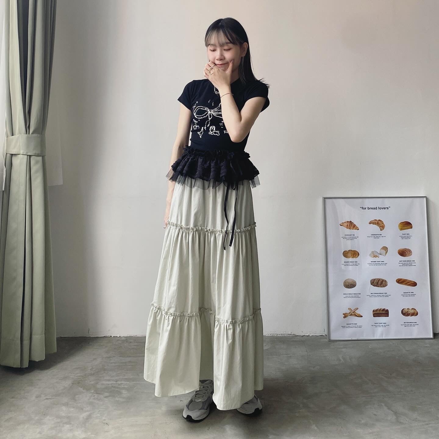 現貨 SK159 Ruffle Cake Skirt - Gray | Black | White