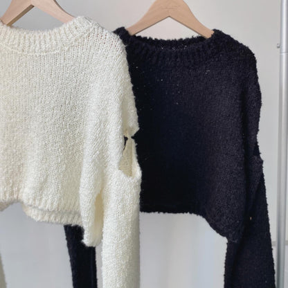 現貨 TP433 Cropped Knitwear - Ivory | Black