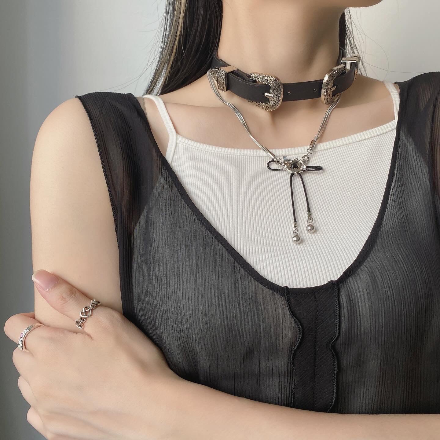 KA285 PU Leather Choker