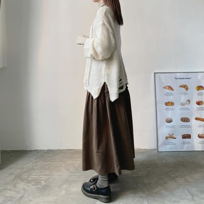 現貨 SK151 Claire Long Skirt - Khaki | Ivory