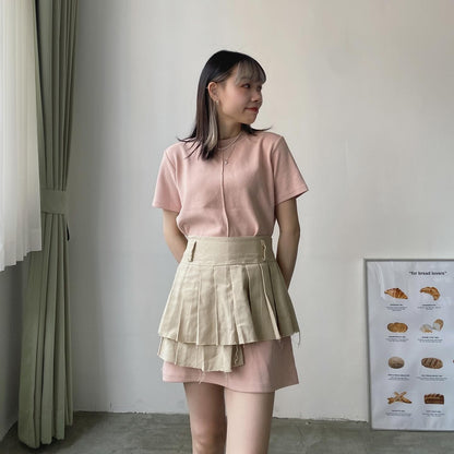 現貨 SK163 Irregular Pleated Skirt - Beige | Black