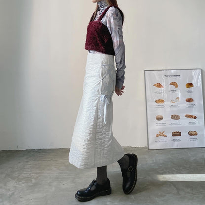 現貨 SK150 Padding Ribbon Skirt - Ivory