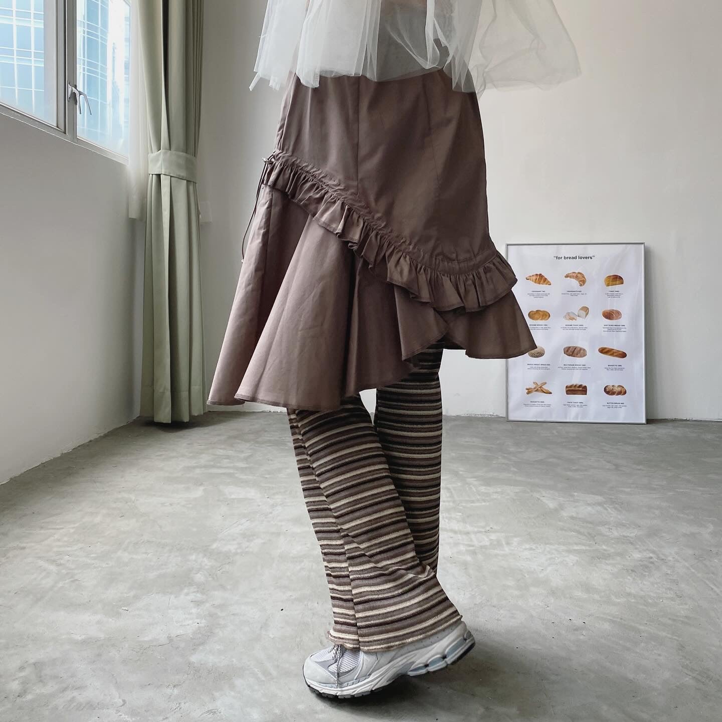 現貨 SK169 Irregular Ruffle Skirt - Brown | Black