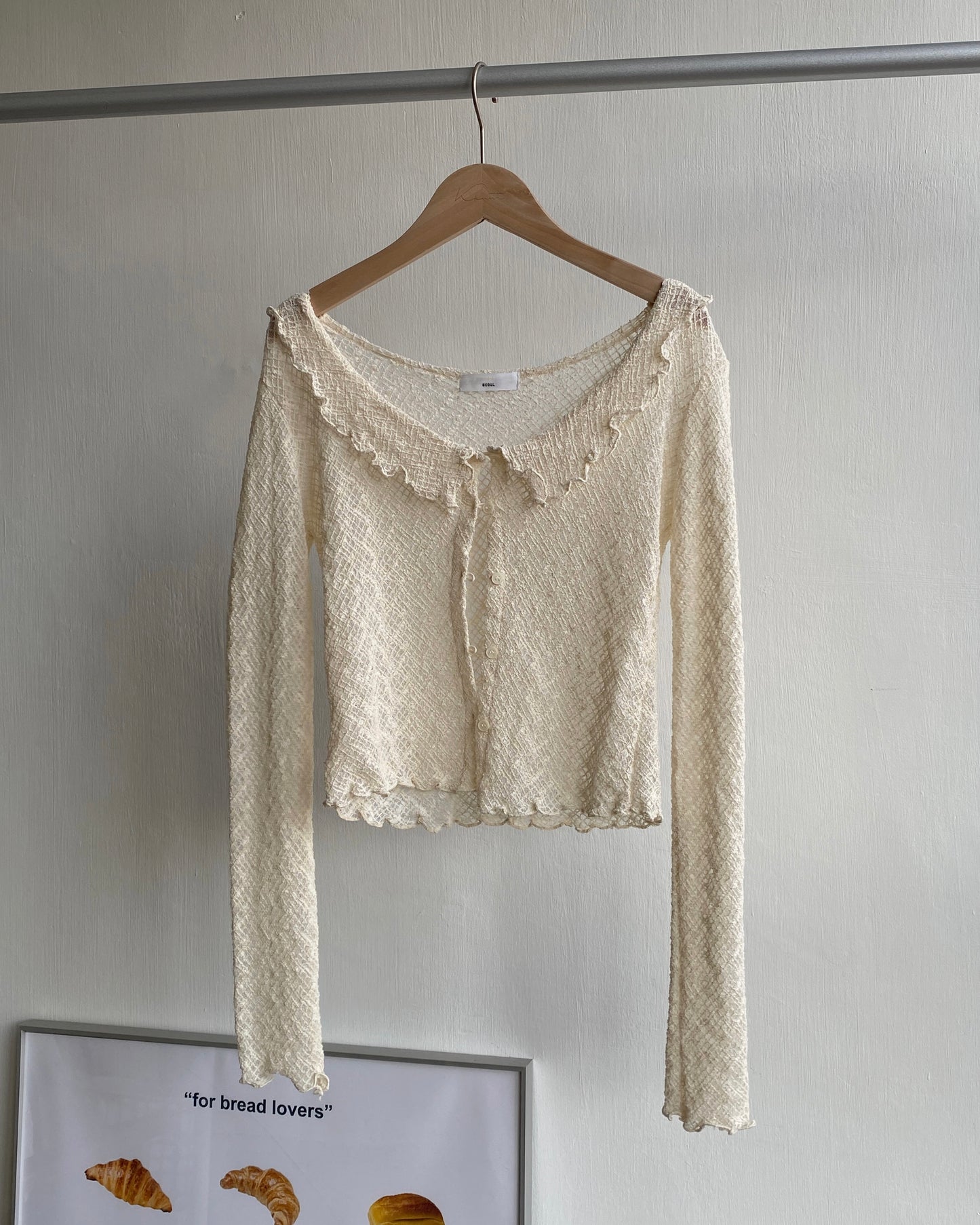 CD044 Lace Cardigan - Ivory | Black