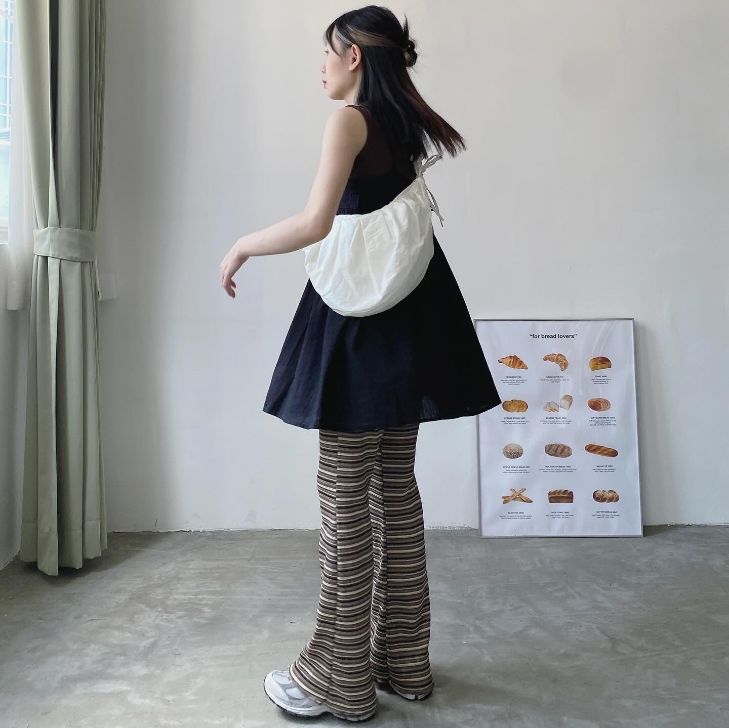 BG027 2way Hobo Bag - Gray | White | Black