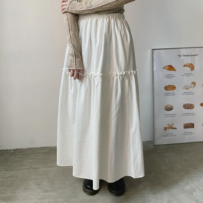 現貨 SK151 Claire Long Skirt - Khaki | Ivory