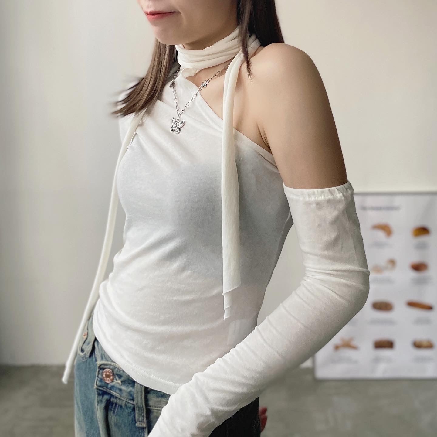 現貨 TP404 Must have!!! One Shoulder Top - Black | White | Charcoal