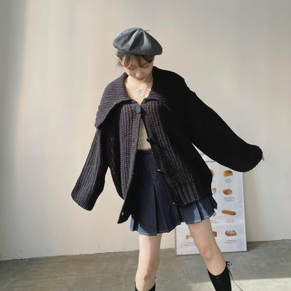 現貨 CD039 Dolly Collar Cardigan - Black