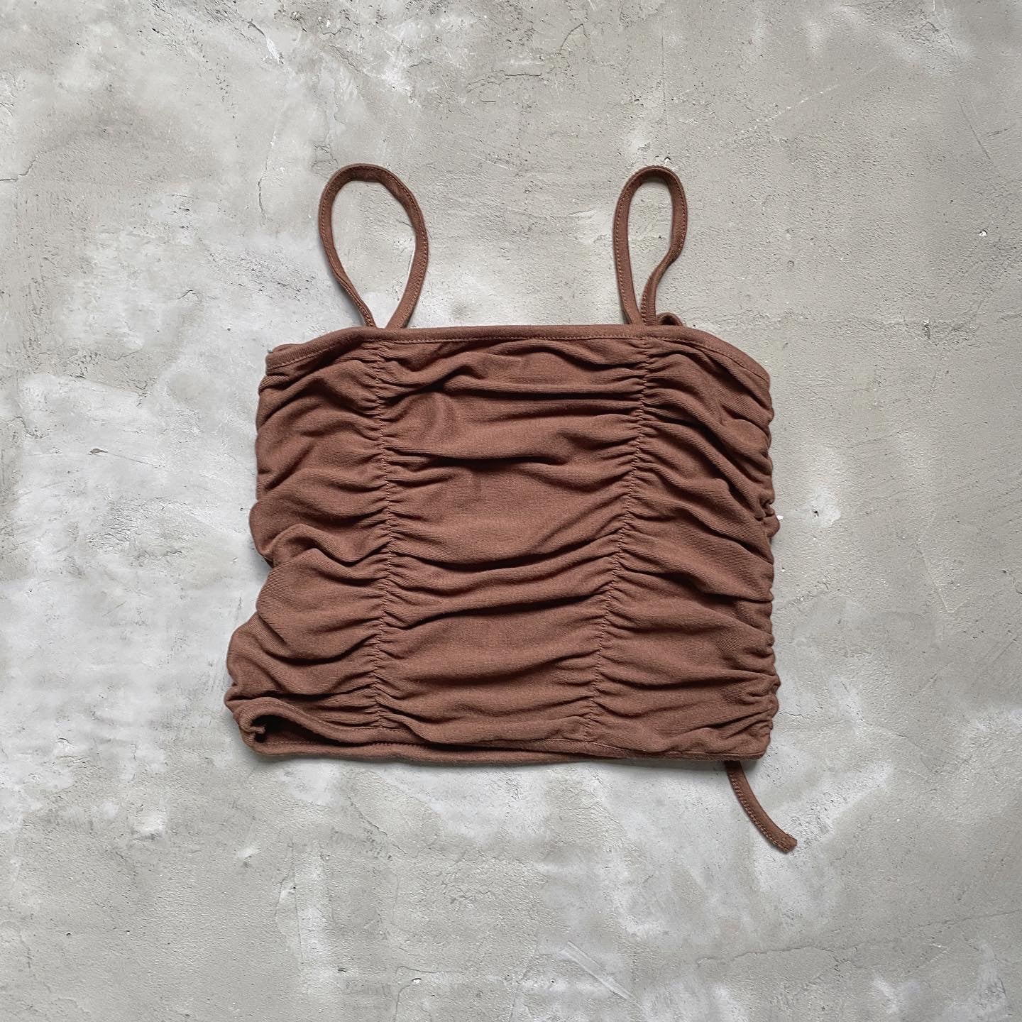 現貨 VT178 Shirring Sleeveless - Brown | Black