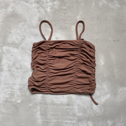 現貨 VT178 Shirring Sleeveless - Brown | Black