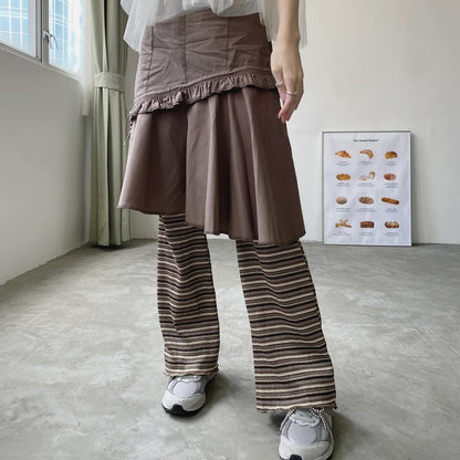 現貨 SK169 Irregular Ruffle Skirt - Brown | Black