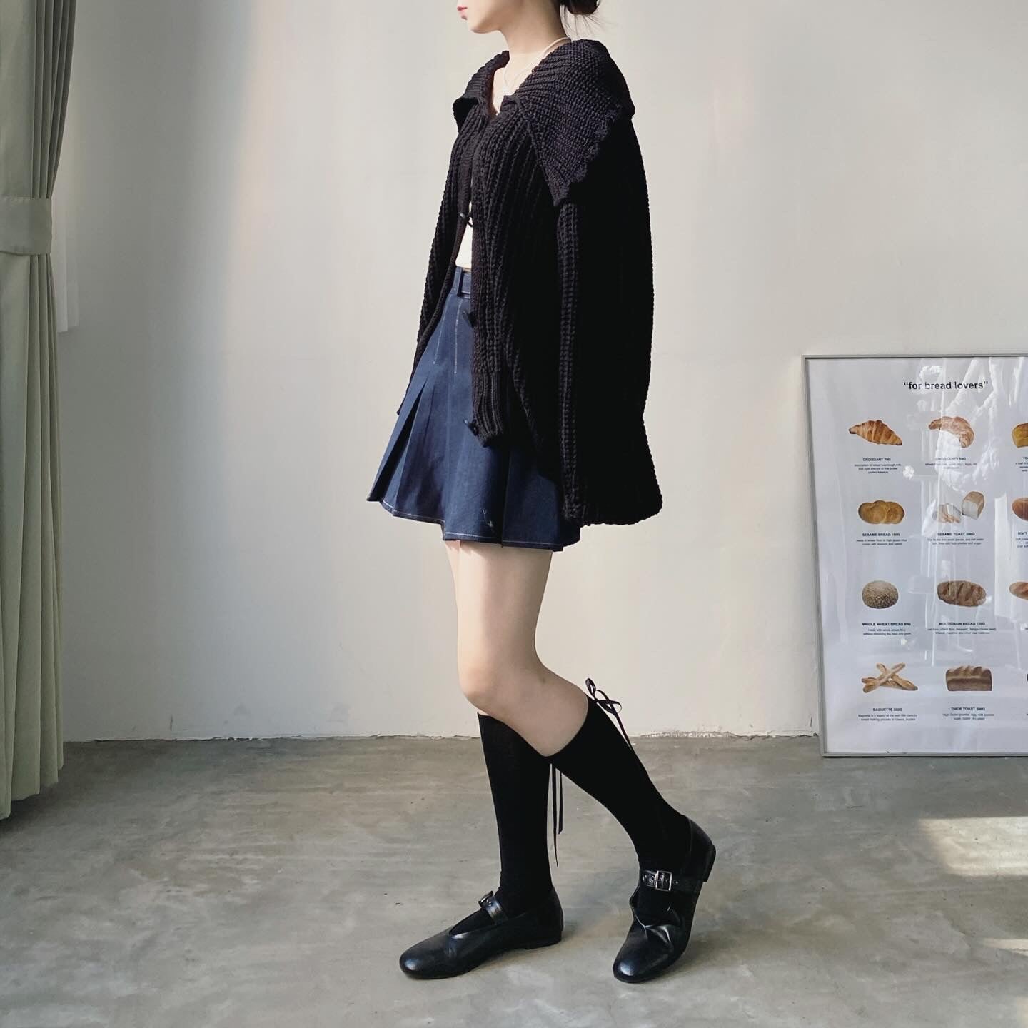 現貨 CD039 Dolly Collar Cardigan - Black