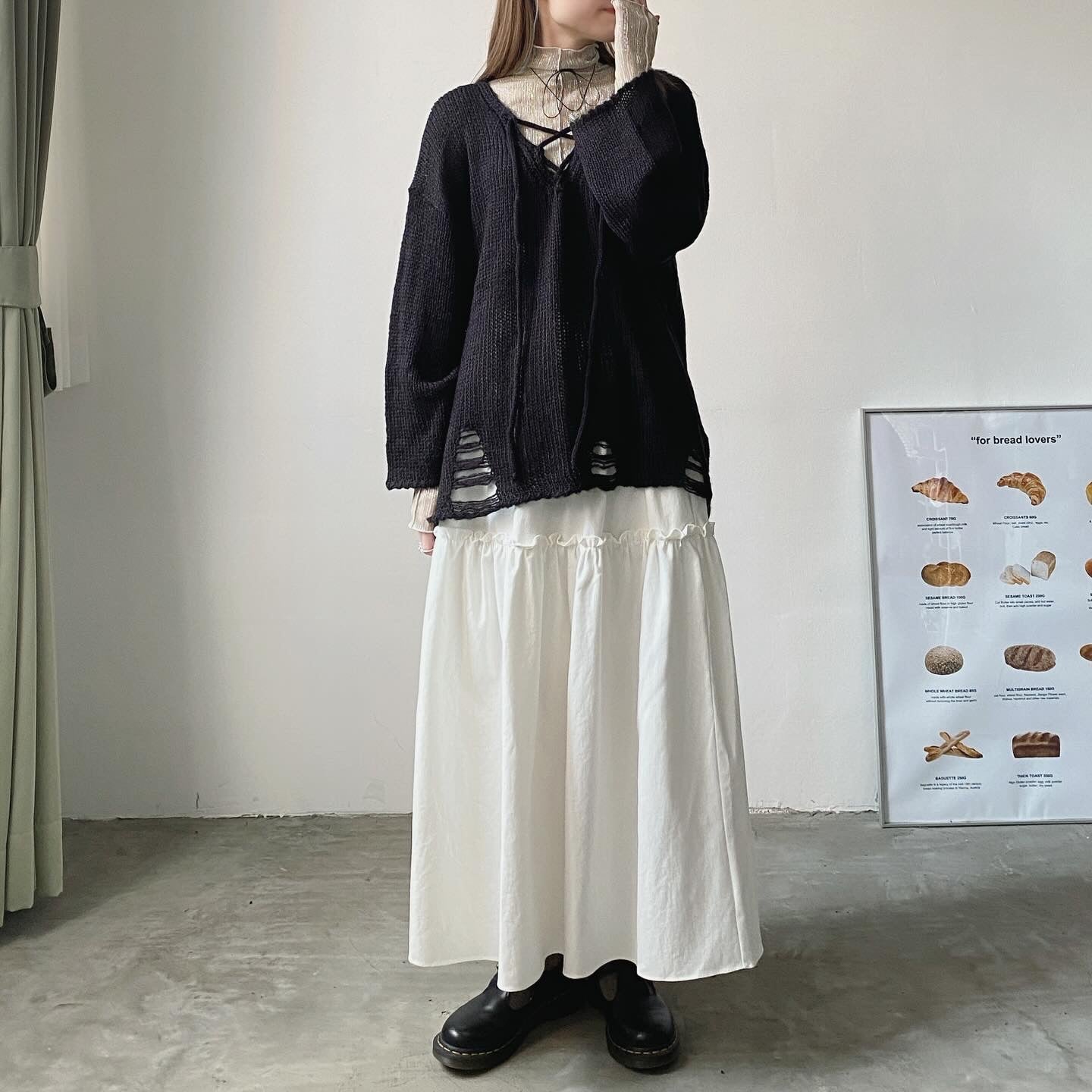 現貨 SK151 Claire Long Skirt - Khaki | Ivory