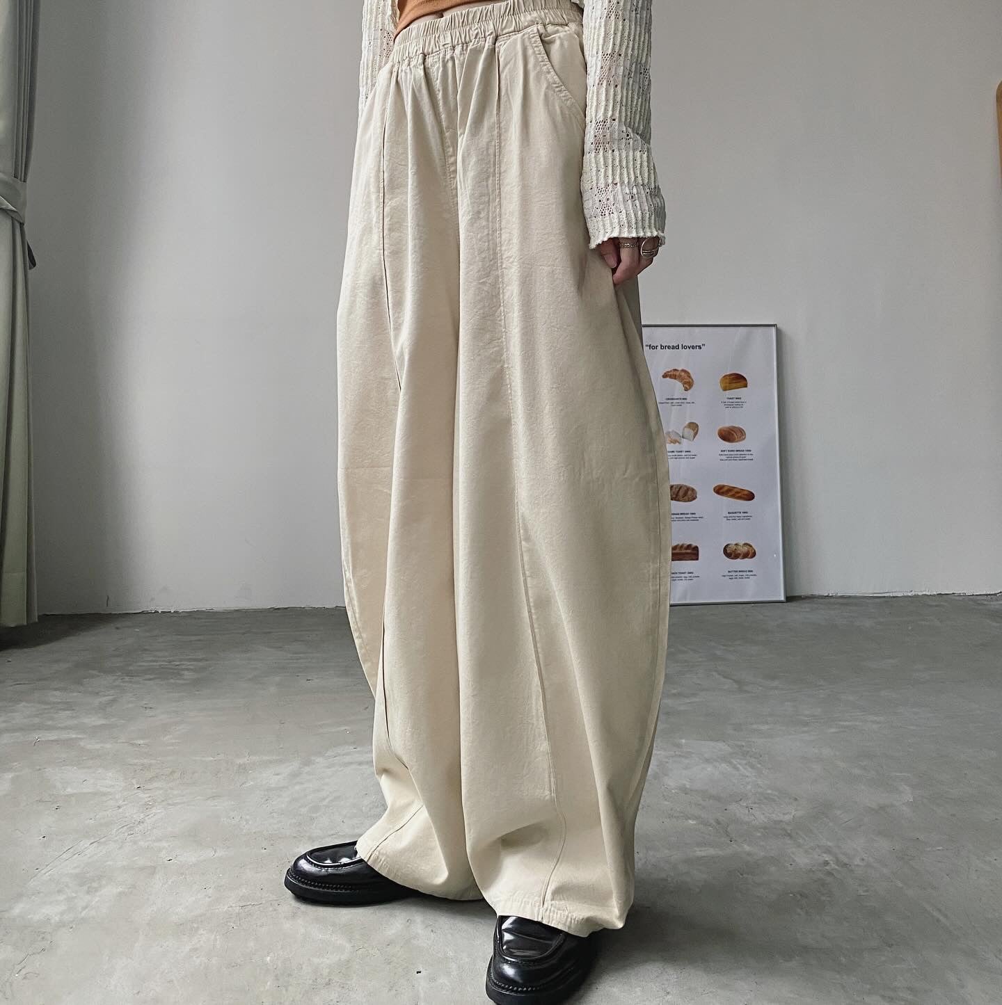 現貨 PT064 Balloon Pants - Ivory | Charcoal