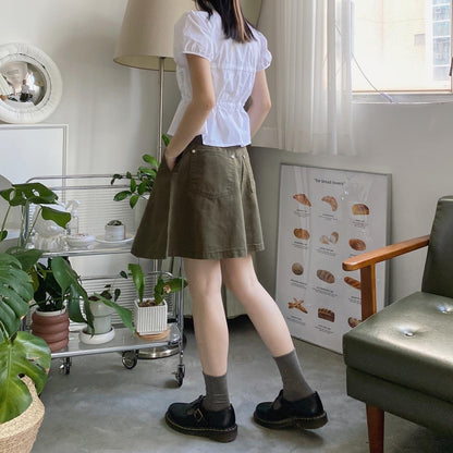 現貨 SK138 Pleated Skirt - Khaki