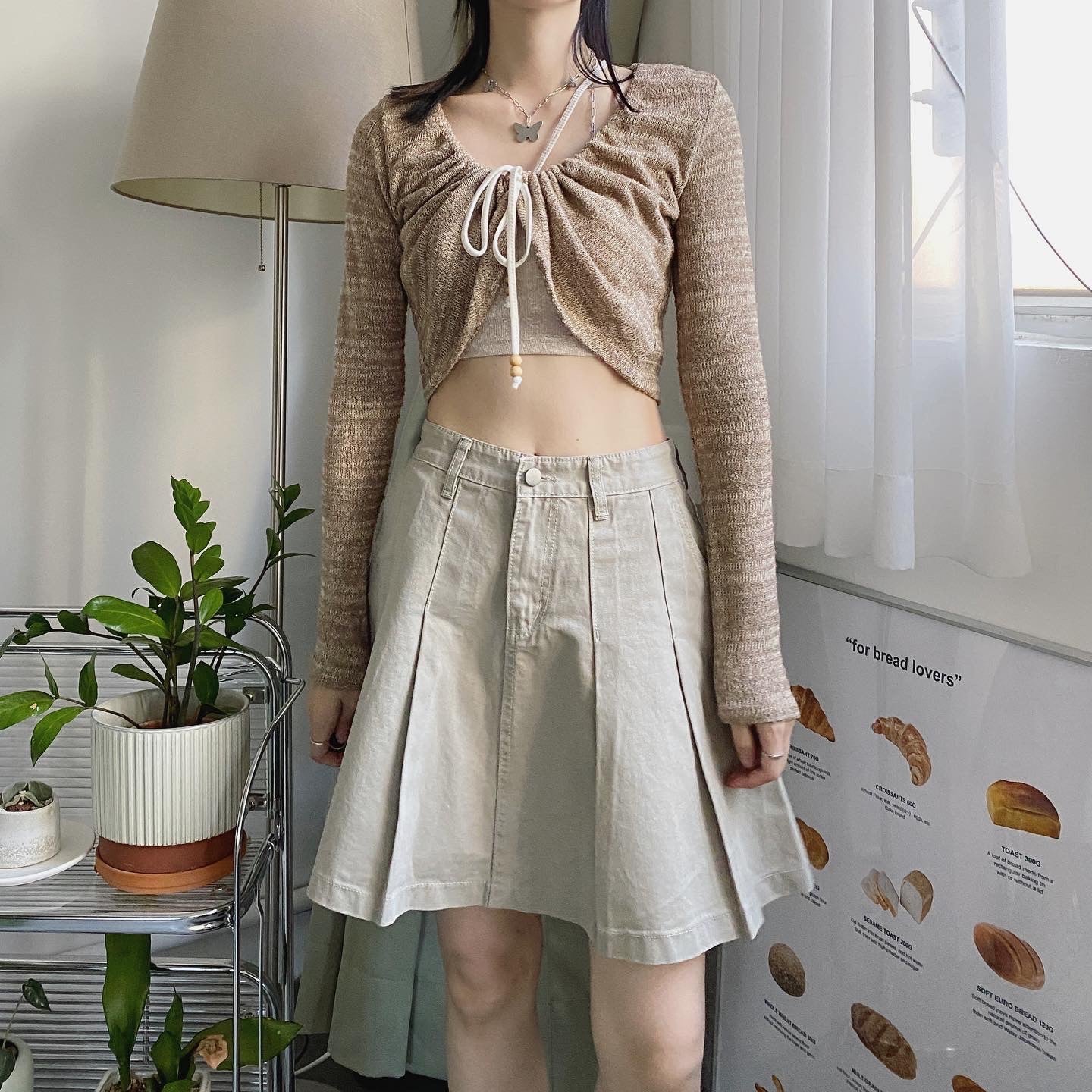 現貨 SK138 Pleated Skirt - Khaki