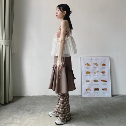 現貨 SK169 Irregular Ruffle Skirt - Brown | Black