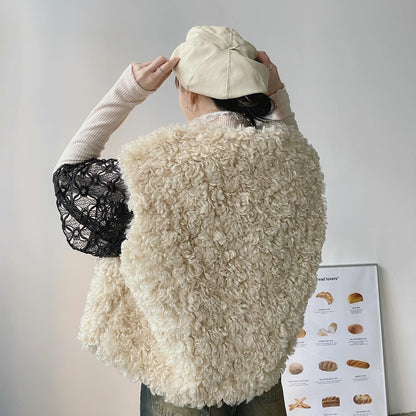 現貨 VT189 Teddy Bear Vest Coat - Beige