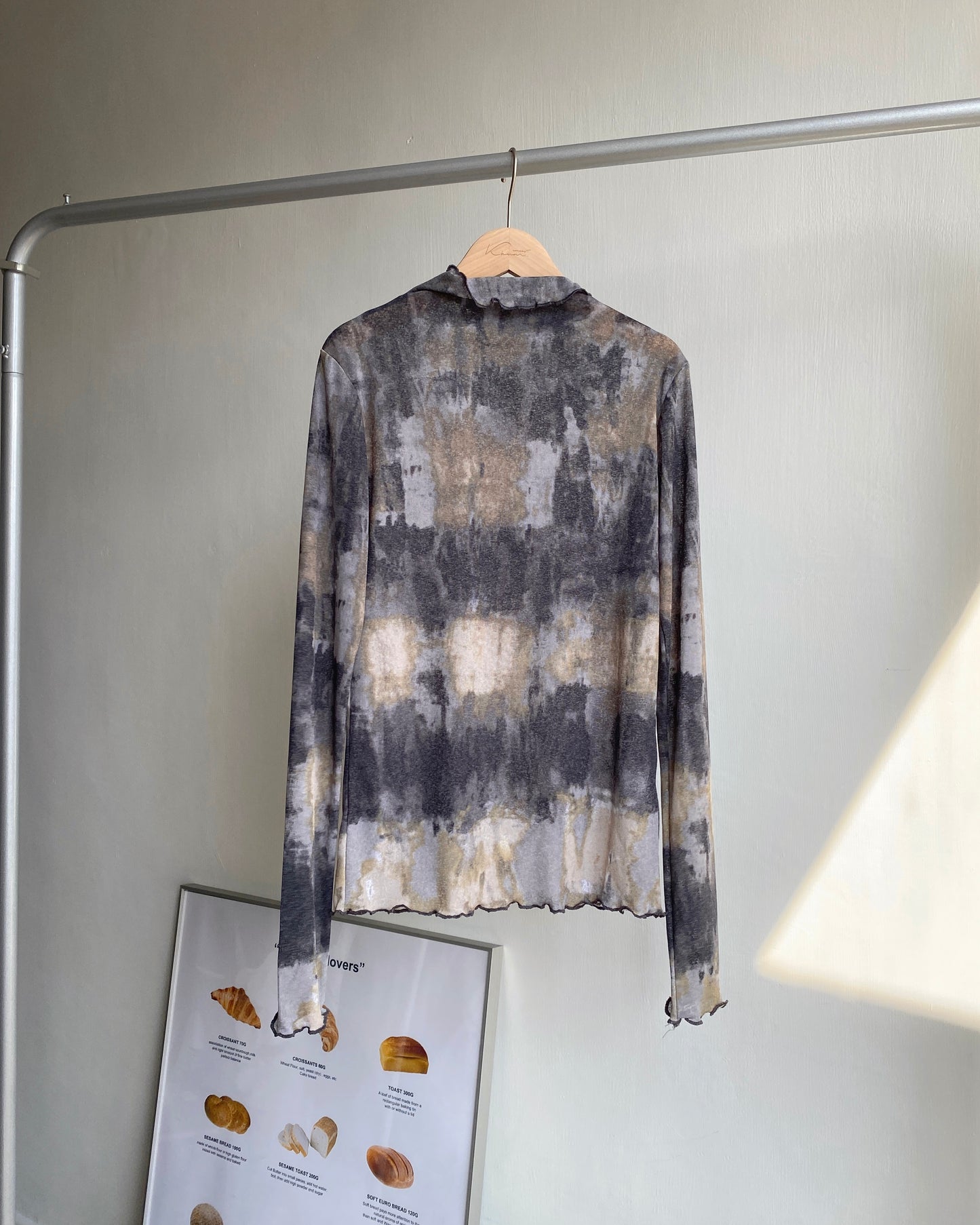 TP484 Tie-Dye Turtleneck top - Gray | Brown