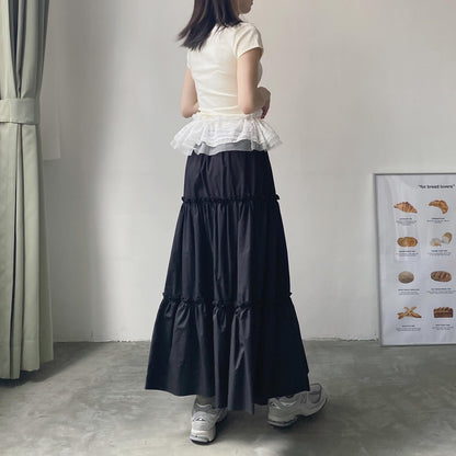 現貨 SK159 Ruffle Cake Skirt - Gray | Black | White