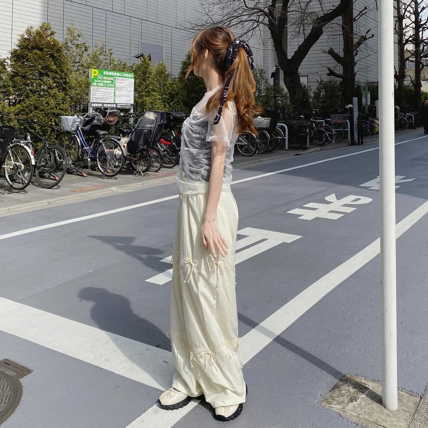 現貨 PT059 Ribbon Pants - Ivory | Black