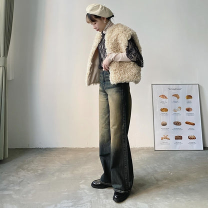 現貨 VT189 Teddy Bear Vest Coat - Beige