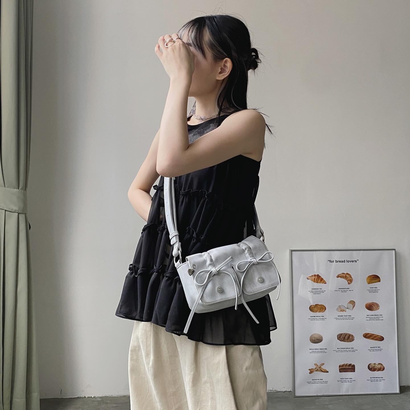 現貨 SK164 Ruffle Sheer Skirt - White | Cream | Black