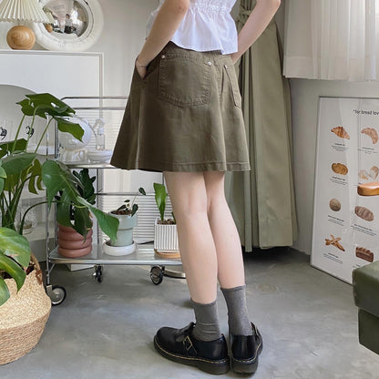 現貨 SK138 Pleated Skirt - Khaki