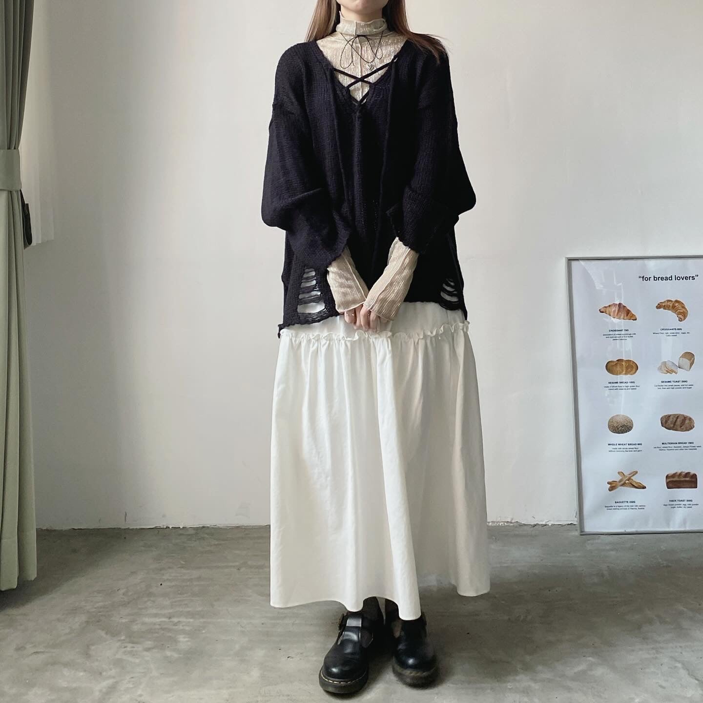 現貨 SK151 Claire Long Skirt - Khaki | Ivory