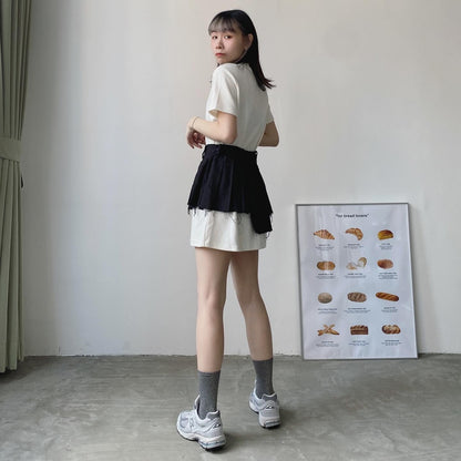 現貨 SK163 Irregular Pleated Skirt - Beige | Black